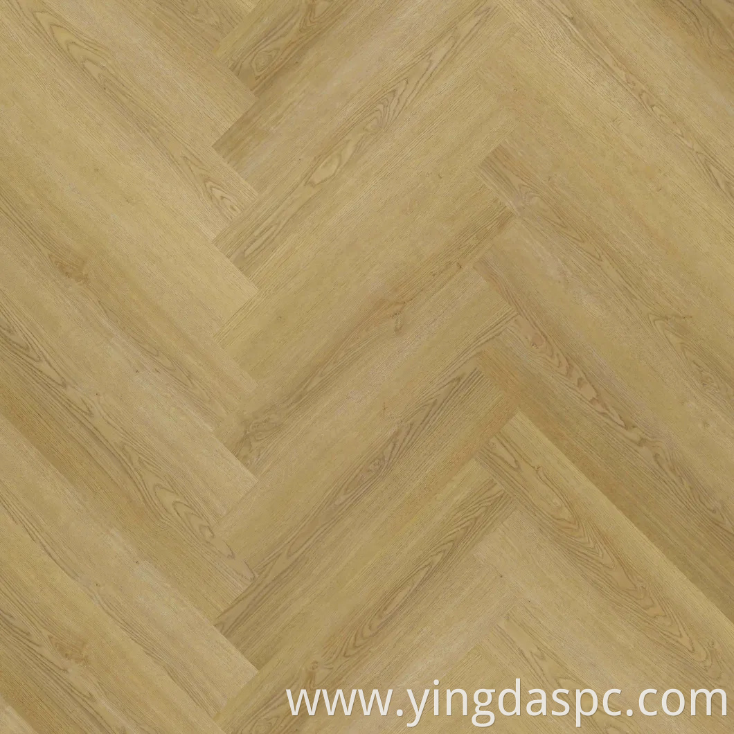 Classic Natural Oak Grain Herringbone Spc Diamond Vinyl Flooring